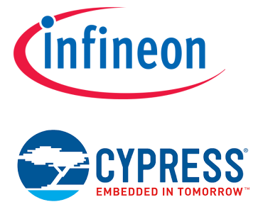 логотипы Infineon Technologies и Cypress Semiconductor