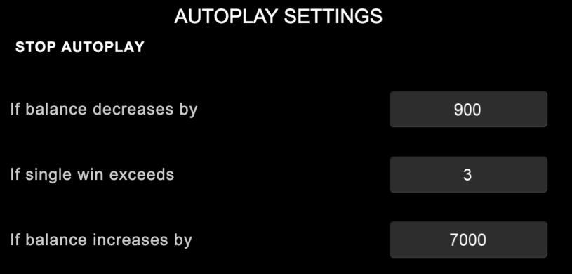 Brandheißes Demospiel Autoplay-Einstellungen
